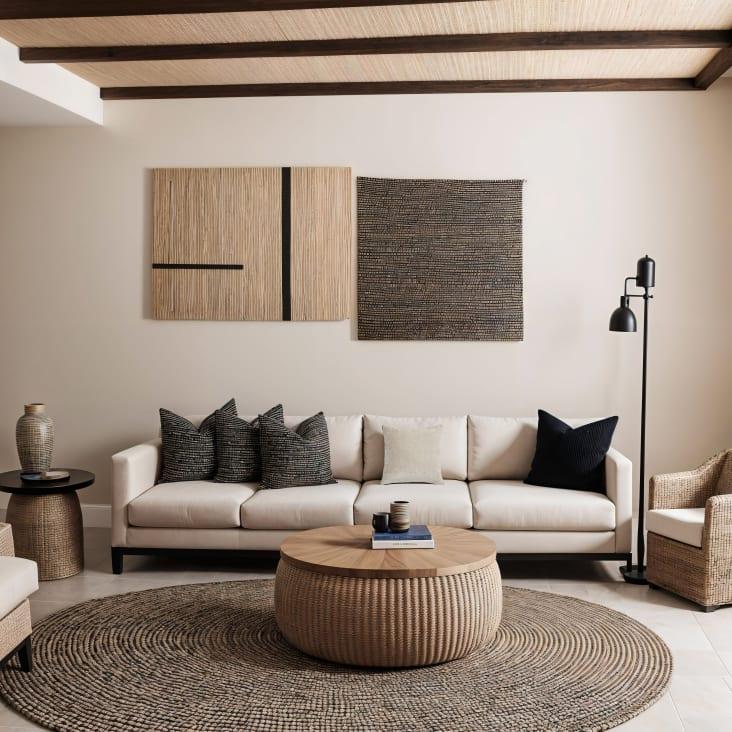 Maisons Du Monde Vintage Velvet - Cojín De Terciopelo Beige Efecto Envejecido 45x45