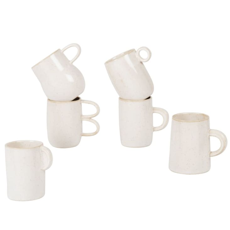 Maisons Du Monde WADI - Juego De Tazas (x6) De Cerámica Color Blanca