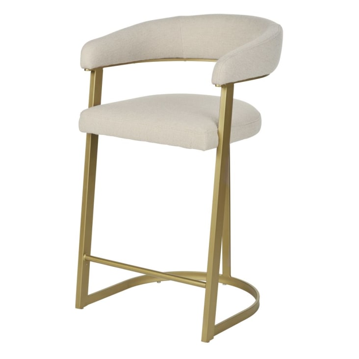 Maisons du Monde Warren - Silla para isla de cocina en beige y dorado Alt. 66