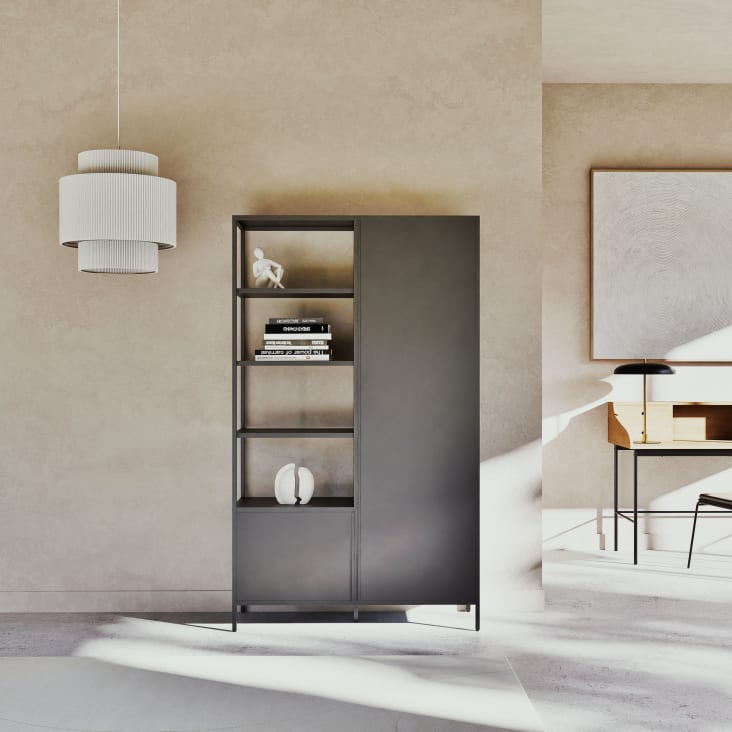 Maisons Du Monde Watkin - Librería De Metal Negro De 2 Puertas