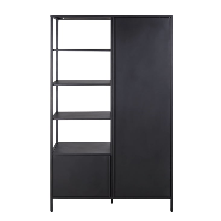Maisons du Monde Watkin - Librería de metal negro de 2 puertas