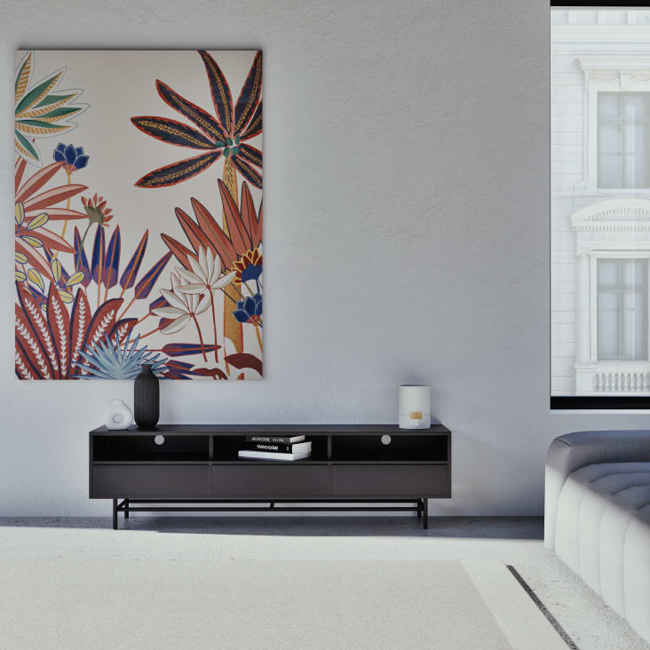 Maisons Du Monde Watkin - Mueble De TV De Metal Negro Con 3cajones