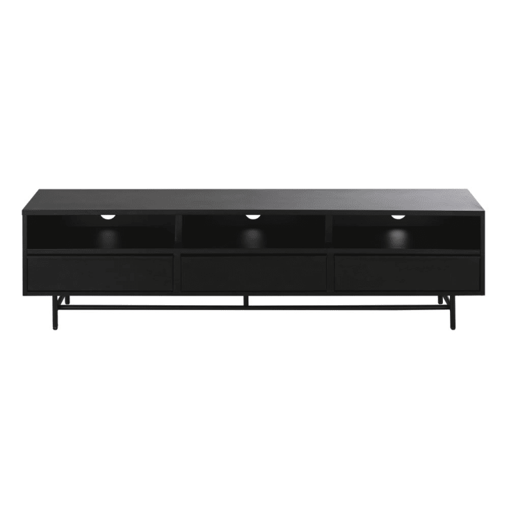 Maisons du Monde Watkin - Mueble de TV de metal negro con 3cajones
