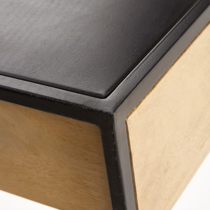 Maisons Du Monde Wayampi - Consola Con 2 Cajones De Metal Negro Y Mango Macizo