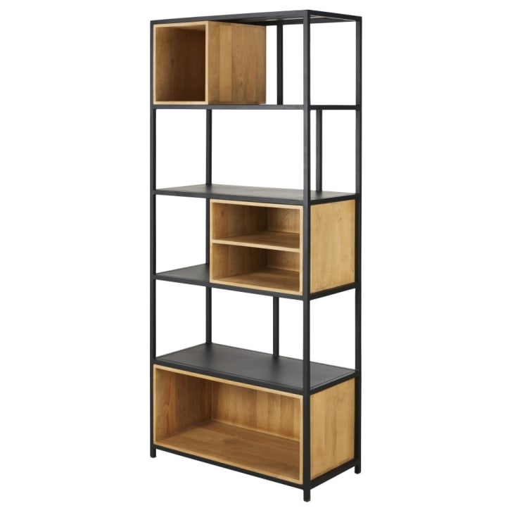 Maisons Du Monde Wayampi - Estantería De Madera De Mango Macizo Y Metal Negro