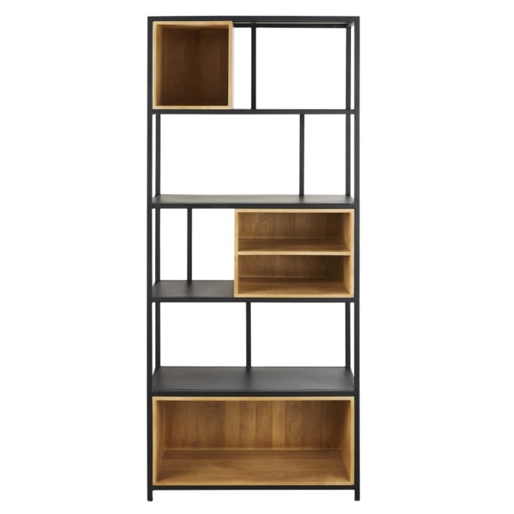Maisons du Monde Wayampi - Estantería de madera de mango macizo y metal negro