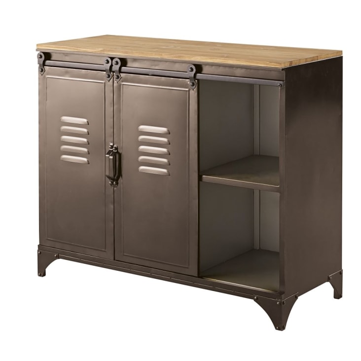 Maisons Du Monde Wayne - Aparador De 2 Puertas De Metal Y Abeto