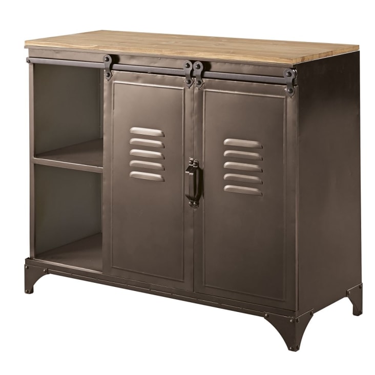 Maisons Du Monde Wayne - Aparador De 2 Puertas De Metal Y Abeto