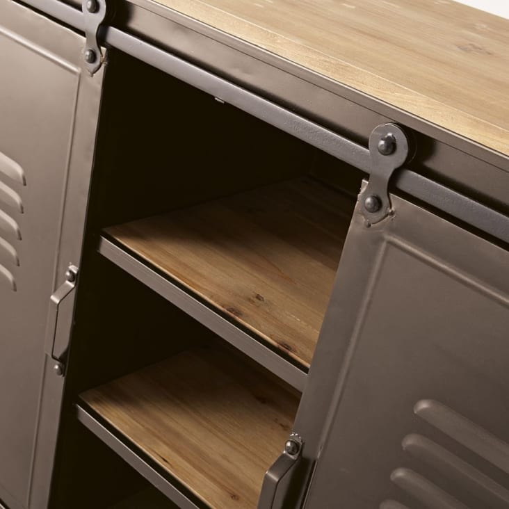 Maisons Du Monde Wayne - Aparador De 2 Puertas De Metal Y Abeto