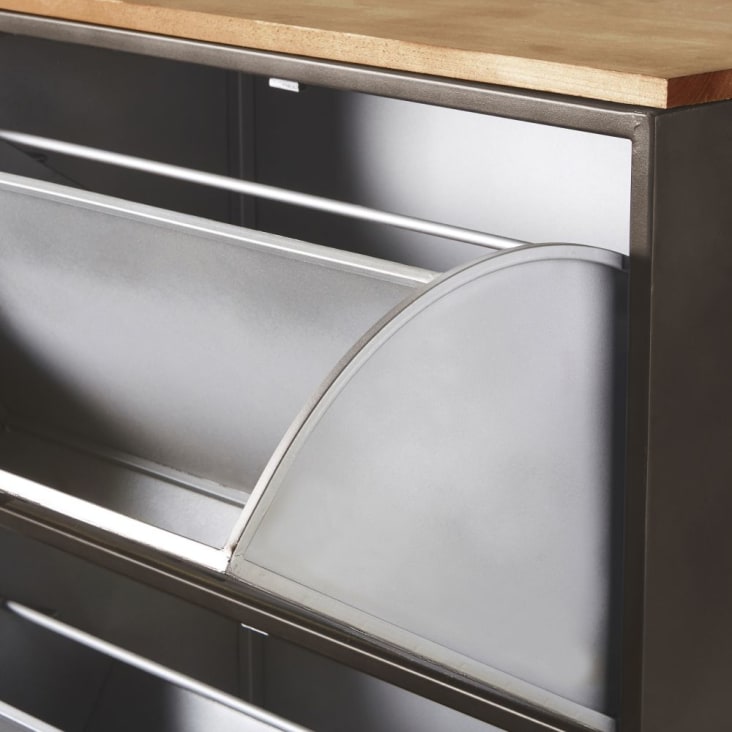 Maisons Du Monde Wayne - Mueble Zapatero 2 Cajones De Metal Y Abeto