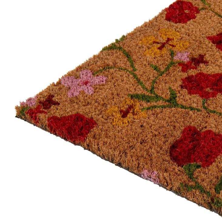 Maisons Du Monde Wendy - Felpudo De Fibra De Coco Con Estampado Floral Multicolor 40x60 Cm