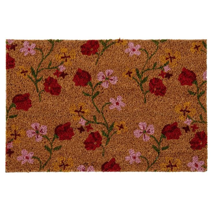 Maisons du Monde Wendy - Felpudo de fibra de coco con estampado floral multicolor 40x60 cm