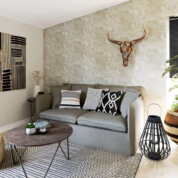 Maisons Du Monde Wild - Trofeo De Pared De Cabeza De Búfalo Esculpido Marrón 73x73