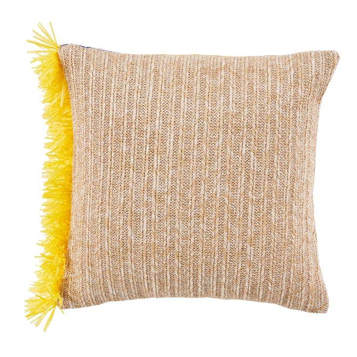 Maisons Du Monde Yecla - Cojín De Exterior Con Bordado Tricolor Y Flecos 45x45 Cm