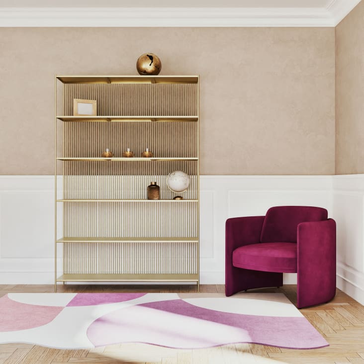 Maisons Du Monde Yiannis - Alfombra Con Bordes Ondulados Tricolor De 160x230 Cm