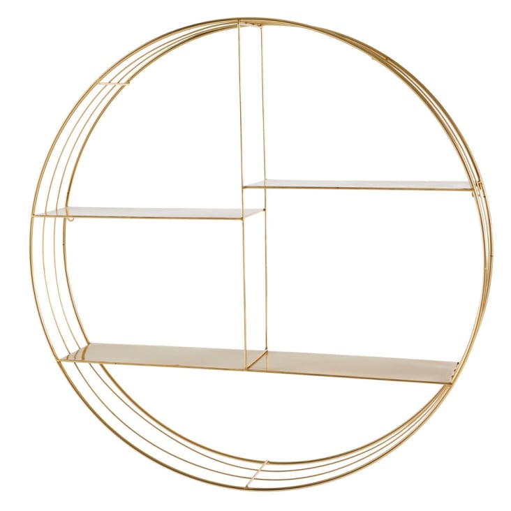 Maisons Du Monde YOKO - Estantería De Pared Redonda De Metal Dorado