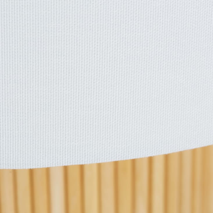 Maisons Du Monde Ysandre - Lámpara De Madera Y Pantalla Blanca