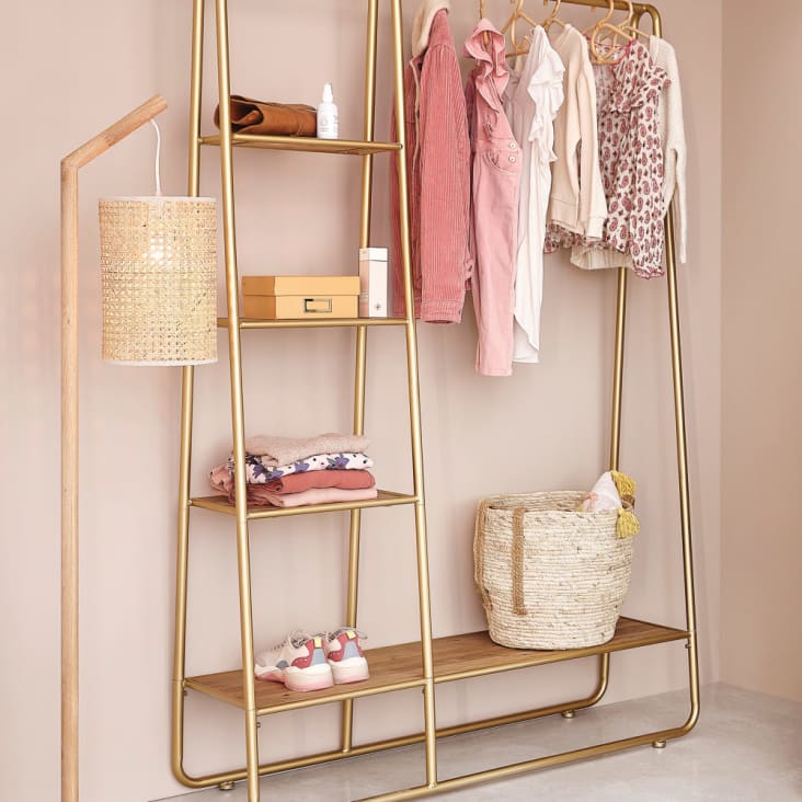 Maisons Du Monde Ysee - Burro De Pino Y Metal De Color Latón