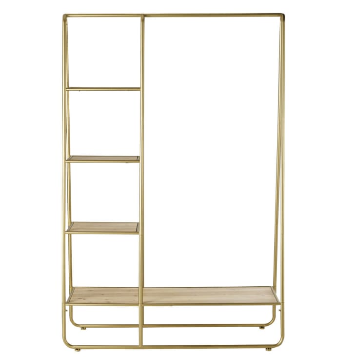 Maisons du Monde Ysee - Burro de pino y metal de color latón