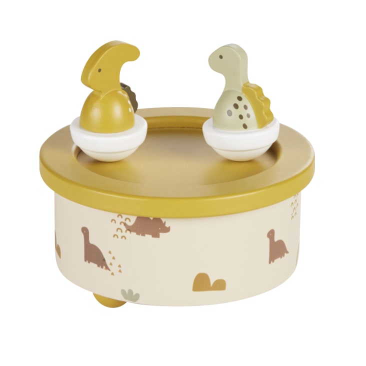 Maisons du Monde Yuma - Caja de música de dinosaurios en amarillo y verde