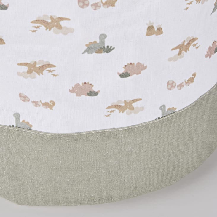 Maisons Du Monde Yuma - Cesta Infantil Plegable Beige Con Motivo Terracota Verde Caqui Y Amarillo Mostaza