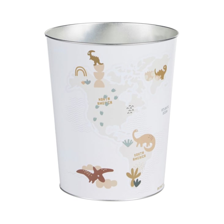 Maisons Du Monde YUMA - Papelera De Metal Con Mapamundi De Dinosaurios En Beige
