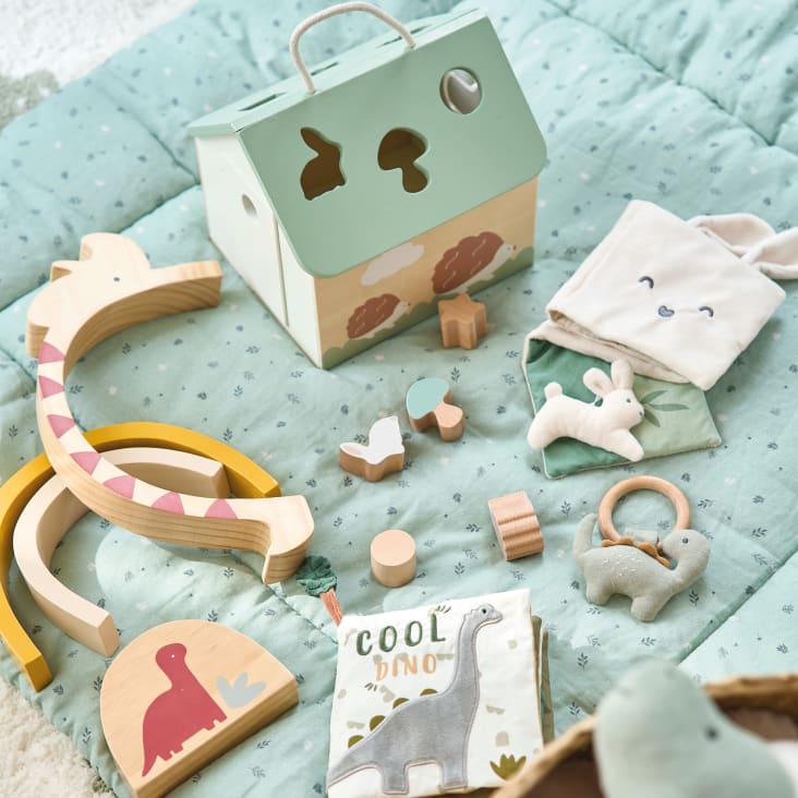 Maisons Du Monde Yuma - Sonajero De Dinosaurio De Madera De Haya Y Algodón En Caqui