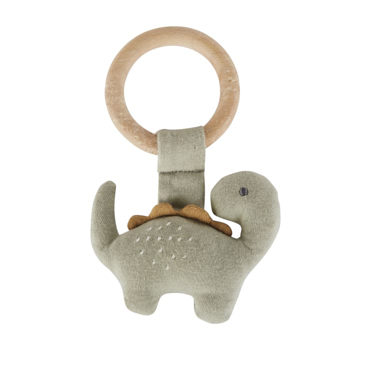 Maisons du Monde Yuma - Sonajero de dinosaurio de madera de haya y algodón en caqui