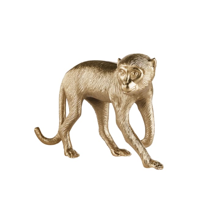 Maisons du Monde Zira - Figura decorativa de mono dorado de 26 cm