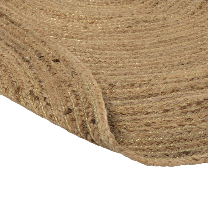 Maisons Du Monde Zoe - Alfombra Redonda De Yute Dorada D130