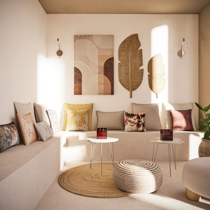 Maisons Du Monde Zoe - Alfombra Redonda De Yute Dorada D130