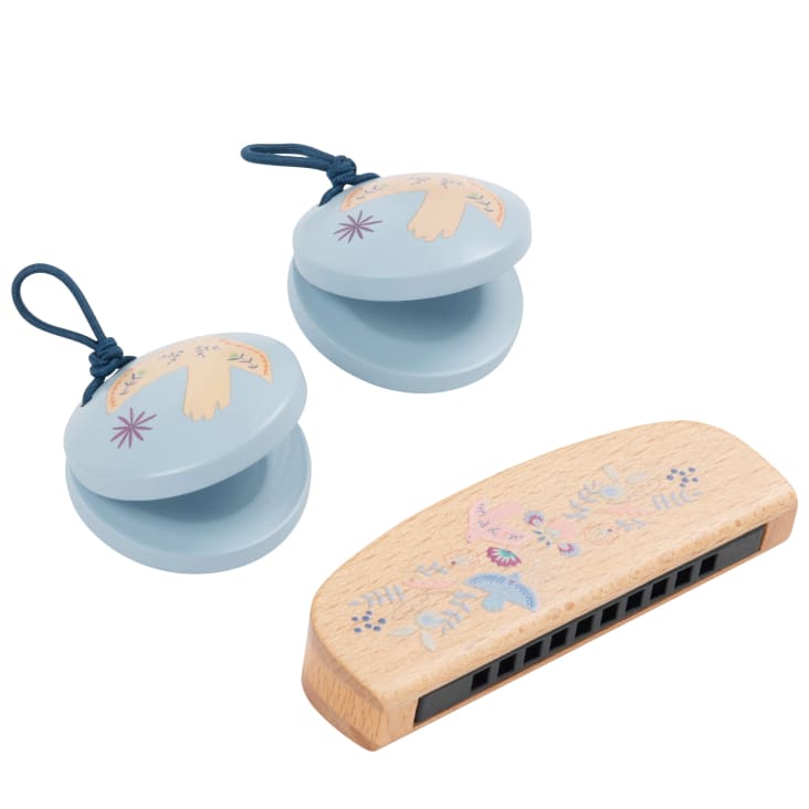 Maisons Du Monde Zoe - Castañuelas Y Armónica De Juguete De Madera Multicolor