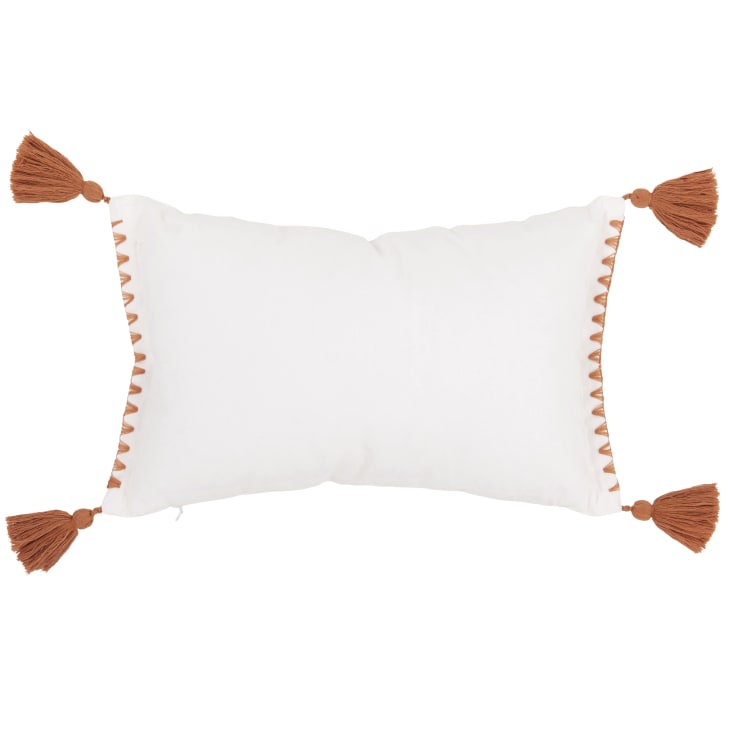 Maisons Du Monde Zoe - Cojín De Algodón Orgánico Con Estampado De Osos Multicolor Y Pompones 25x40