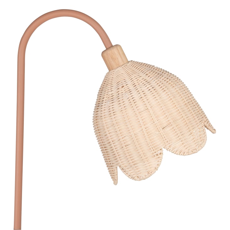 Maisons Du Monde Zoe - Lámpara De Pie De Madera De álamo Y Pantalla De Ratán Trenzado Bicolor Alt. 143