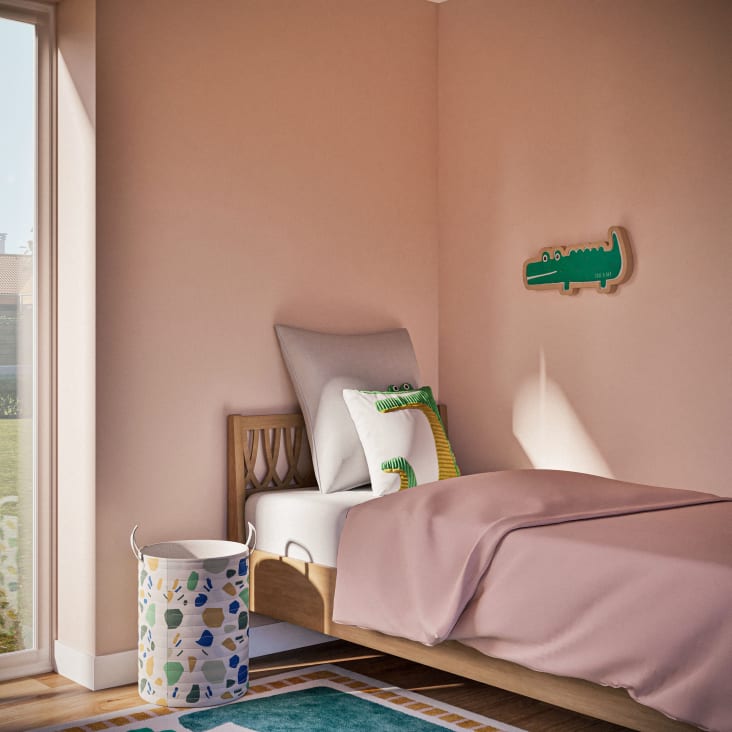 Maisons Du Monde Zoo - Cojín Infantil De Pana Con Cocodrilo Tricolor 40x40