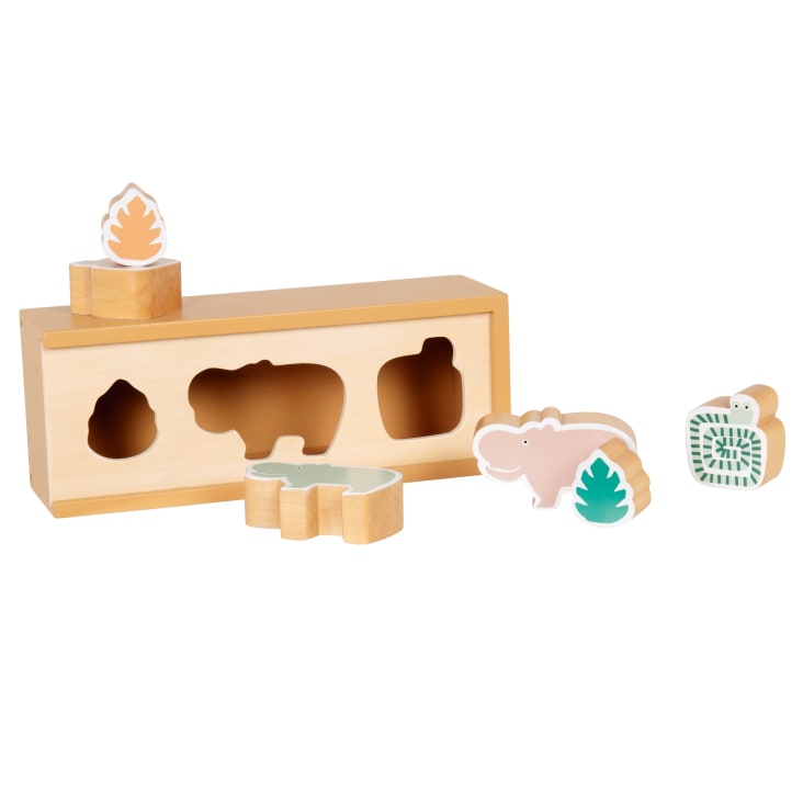 Maisons Du Monde Zoo - Cubo De Actividades Para Bebés En Verde Topo Y Naranja