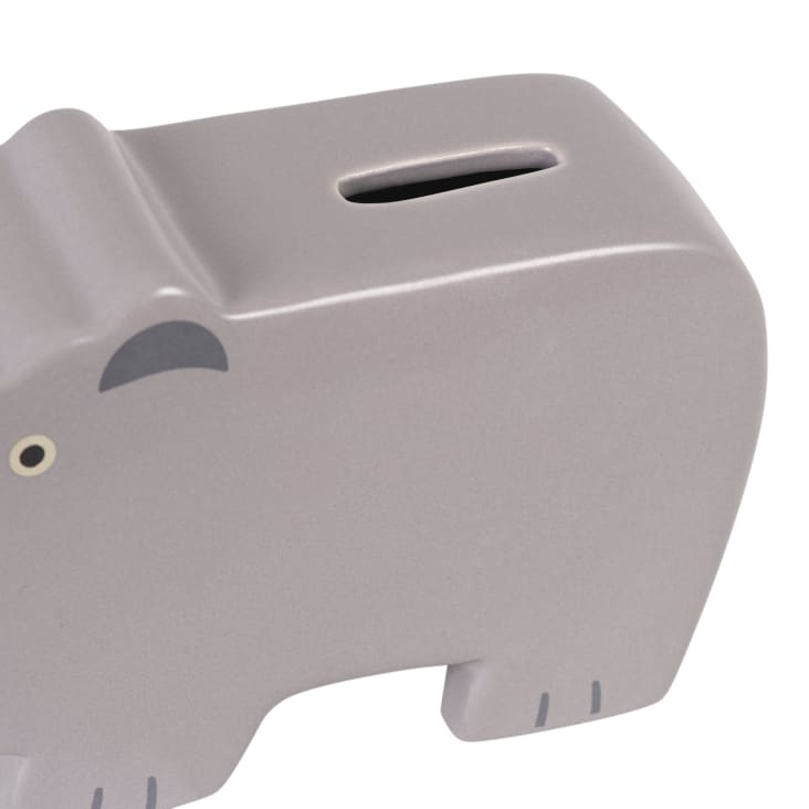 Maisons Du Monde Zoo - Hucha Con Forma De Hipopótamo De Porcelana Gris Y Negro