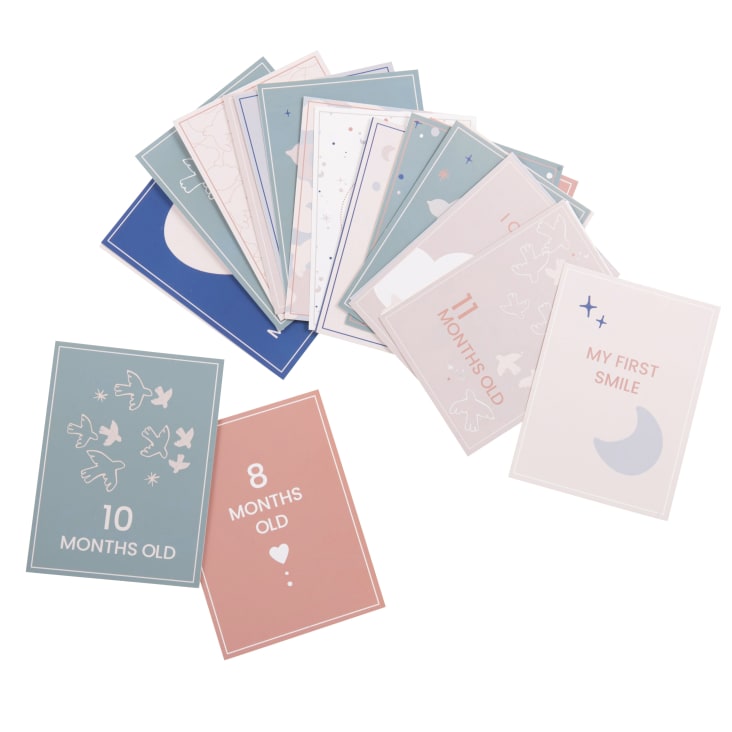 Maisons Du Monde Zoo - Tarjetas Para Seguir El Crecimiento De Bebé En Azul Blanco Y Verde Agua