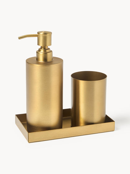 Westwing Accesorios de baño de metal Halston 3 pzas