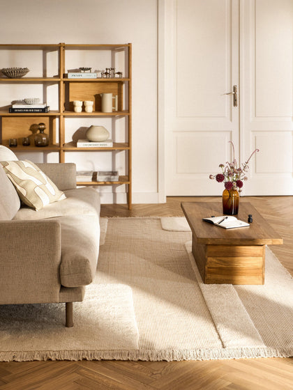 Westwing Alfombra Artesanal Con Relieve Y Flecos Laine