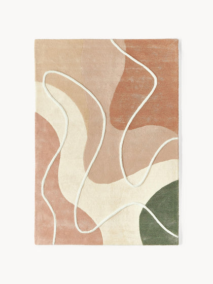 Westwing Alfombra artesanal de lana con estampado abstracto Talitha