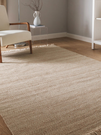 Westwing Alfombra Artesanal De Lana Con Flecos Lars
