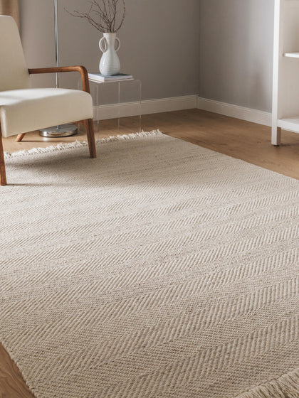 Westwing Alfombra Artesanal De Lana Con Flecos Lars