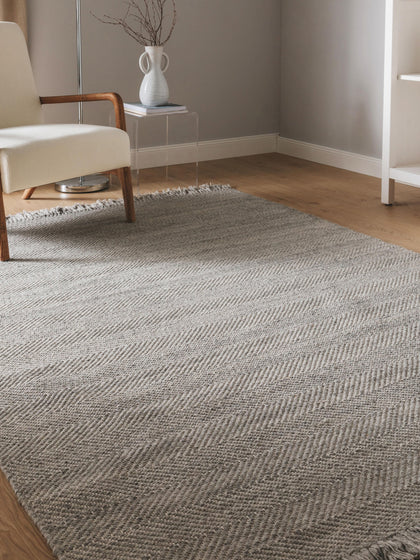 Westwing Alfombra Artesanal De Lana Con Flecos Lars