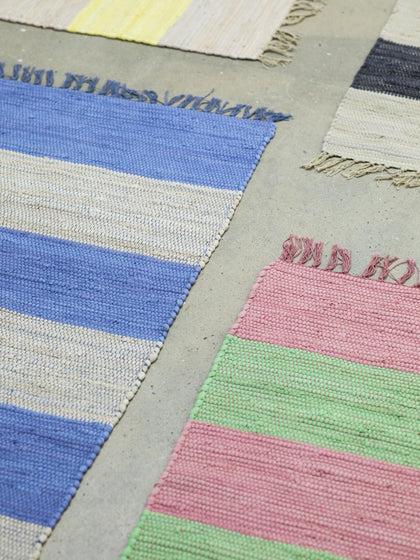 Westwing Alfombra Corredor Artesanal De Pelo Corto Con Borlas Chindi Tamaños Diferentes