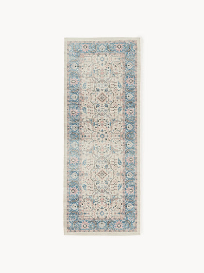 Westwing Alfombra corredor artesanal exterior con estampado vintage Leonato