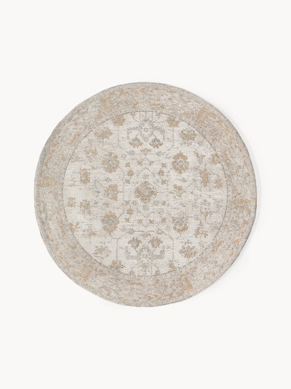 Westwing Alfombra redonda artesanal de chenilla Loire