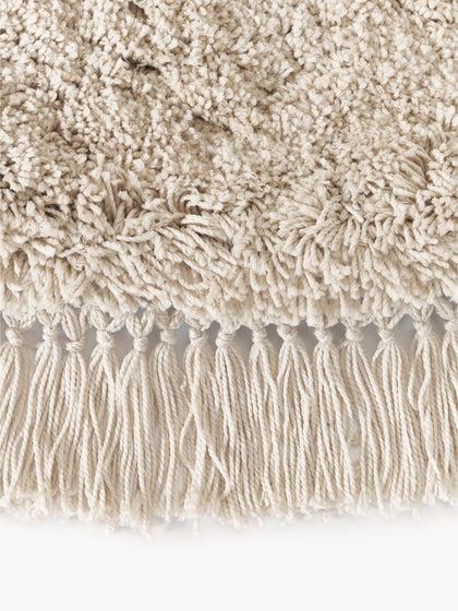 Westwing Alfombra Redonda De Pelo Largo Con Flecos Dreamy