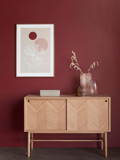 Westwing Aparador De Madera De Roble Con Diseño En Espiga Herringbone