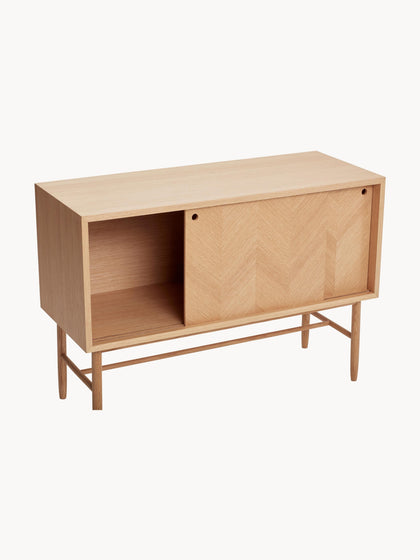 Westwing Aparador De Madera De Roble Con Diseño En Espiga Herringbone